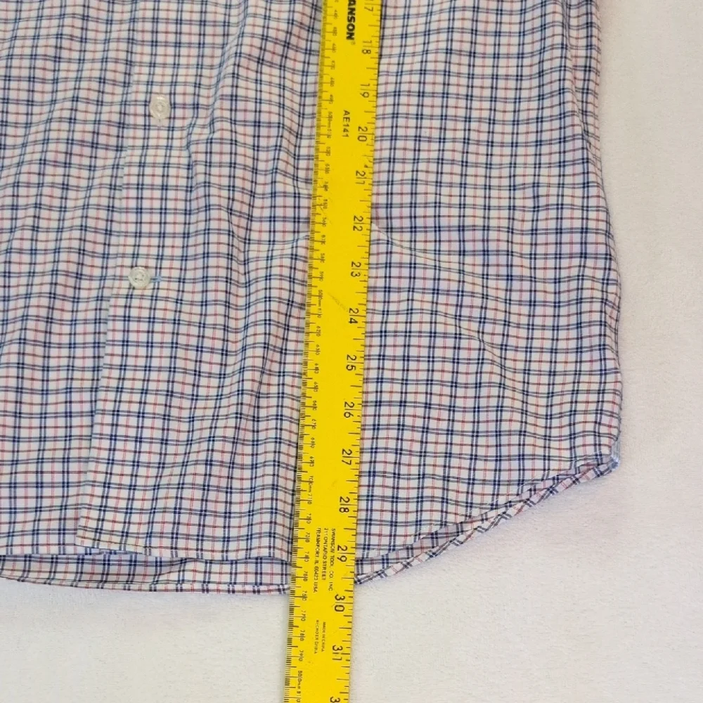 Banana Republic Non-Iron Long Sleeve Plaid‎ Button-Down Slim Fit Shirt Men's M